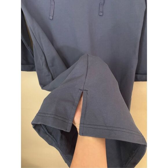 Haven Well Within Organic Cotton French Terry Hooded Dress SZ Small Blue Lounge - Picture 6 of 8